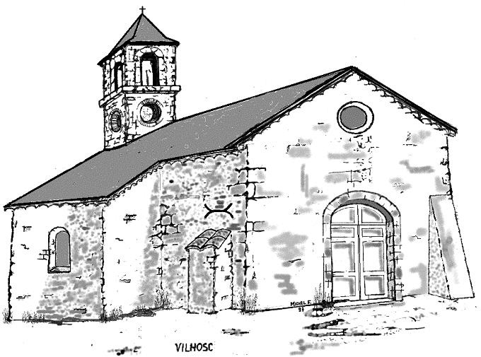 Dessin Chapelle de Vilhosc - M. Fournier